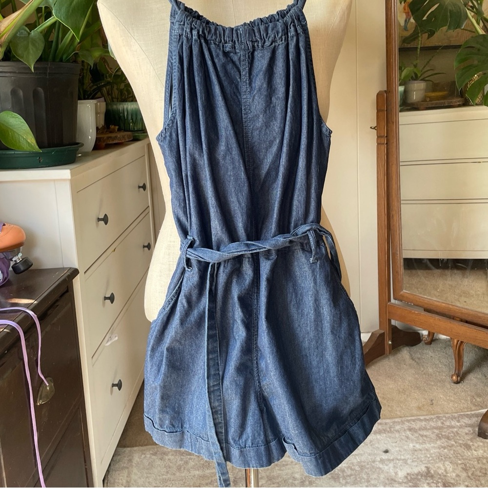 Universal Thread Medium Wash Denim Romper Overalls Pockets, Sz. Small - Picture 4 of 6